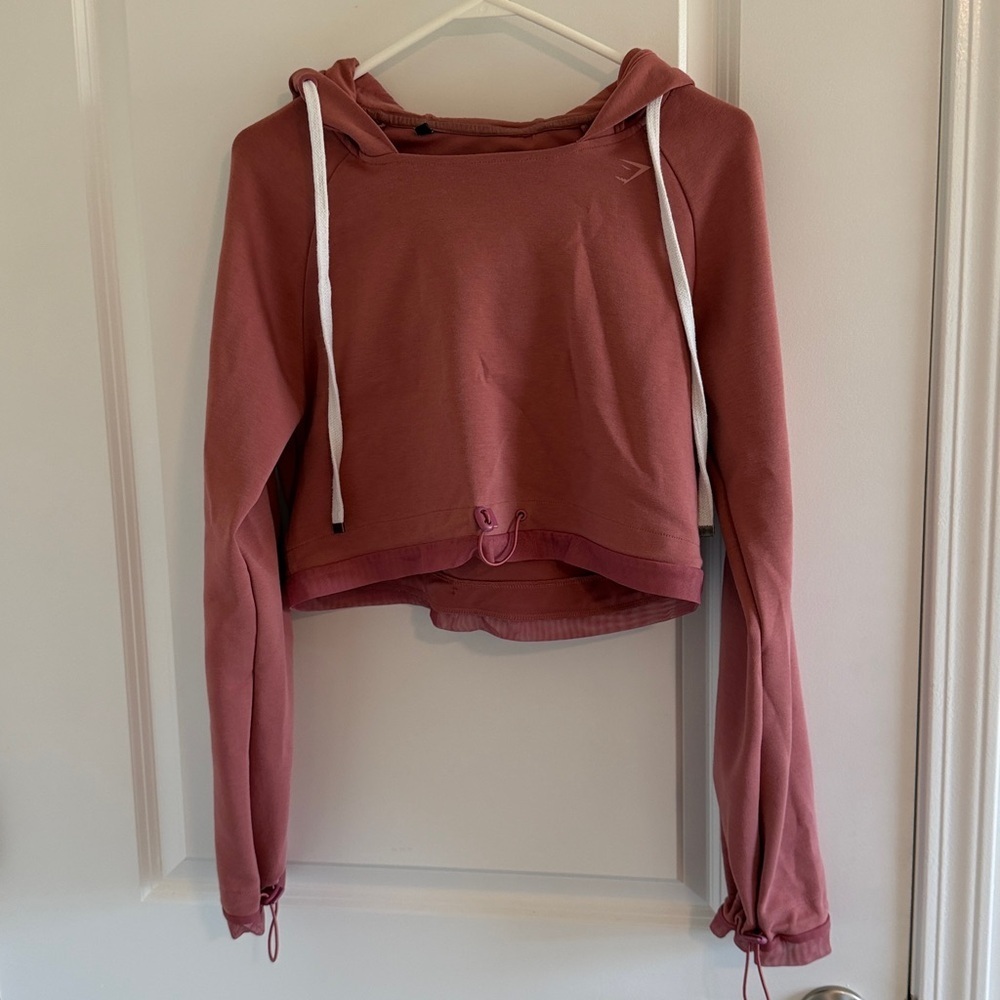 Pink Gymshark Whitney Cropped Hoodie